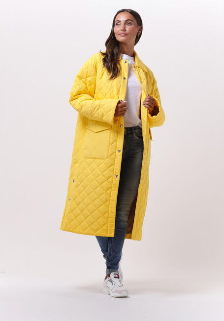 Gele TOMMY HILFIGER Gewatteerde jas QUILTED SORONA LONG SHACKET - large
