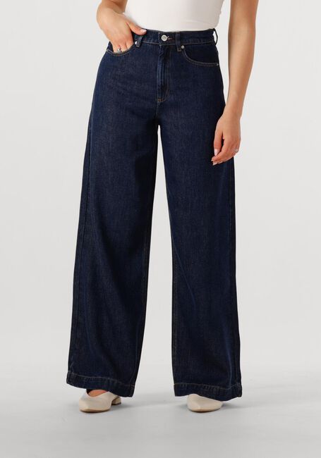 Donkerblauwe MSCH COPENHAGEN Wijde broek MSCHJOSEPHINE RUE HW PANTS - large
