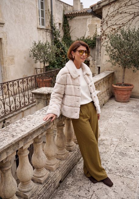 Creme BEAUMONT Faux fur jas ELSIE JACKET - large