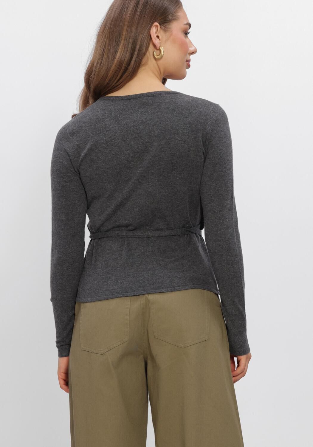 Donkergrijze BOII STUDIOS Top MOSA WRAP KNIT - large