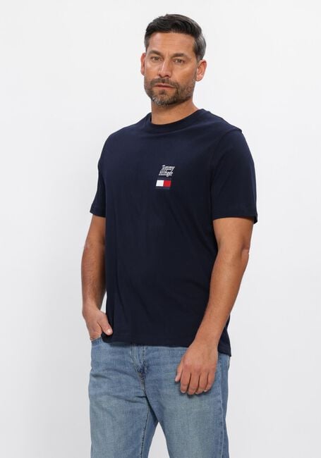Donkerblauwe TOMMY HILFIGER T-shirt BRAND LOVE TEXT STACK TEE - large