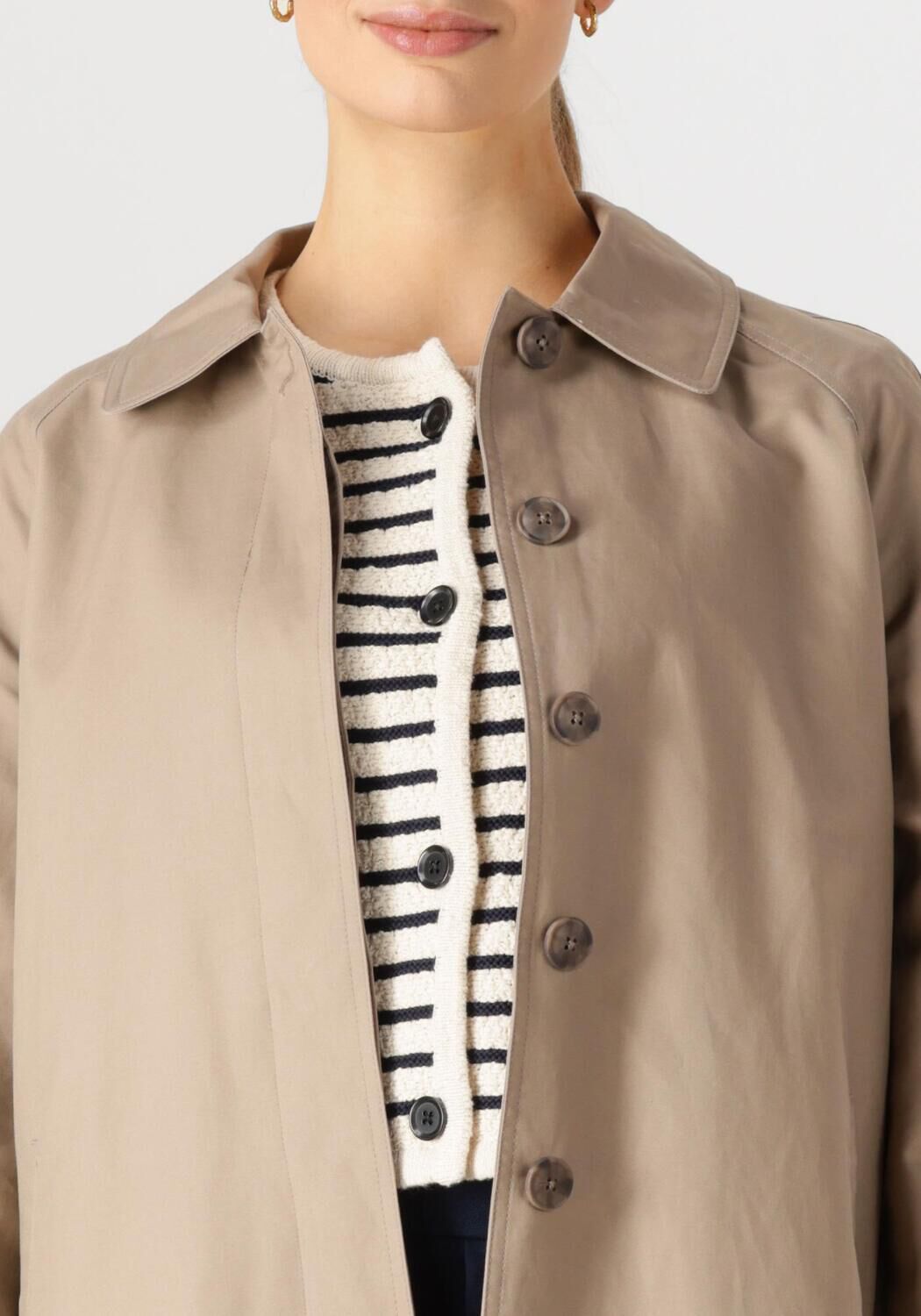 OBJECT Dames Jassen Objvega L s Re Long Coat Taupe