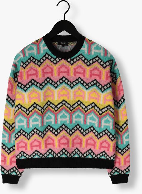 Multi ALIX THE LABEL Trui LADIES KNITTED MULTI COLOUR PULLOVER - large