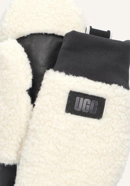 Witte UGG Handschoenen UGGFLUFF MITTEN WITH LOGO TAPE Witte UGG Handschoenen UGGFLUFF MITTEN WITH LOGO TAPE - large
