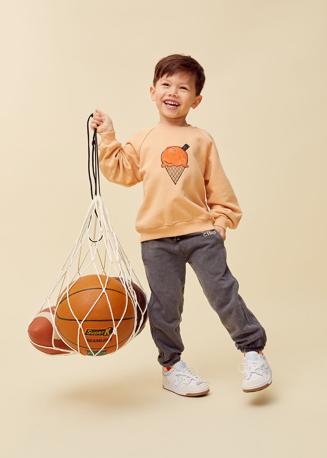 Perzik Sproet & Sprout Sweater RAGLAN SWEATSHIRT ICE CREAM - large