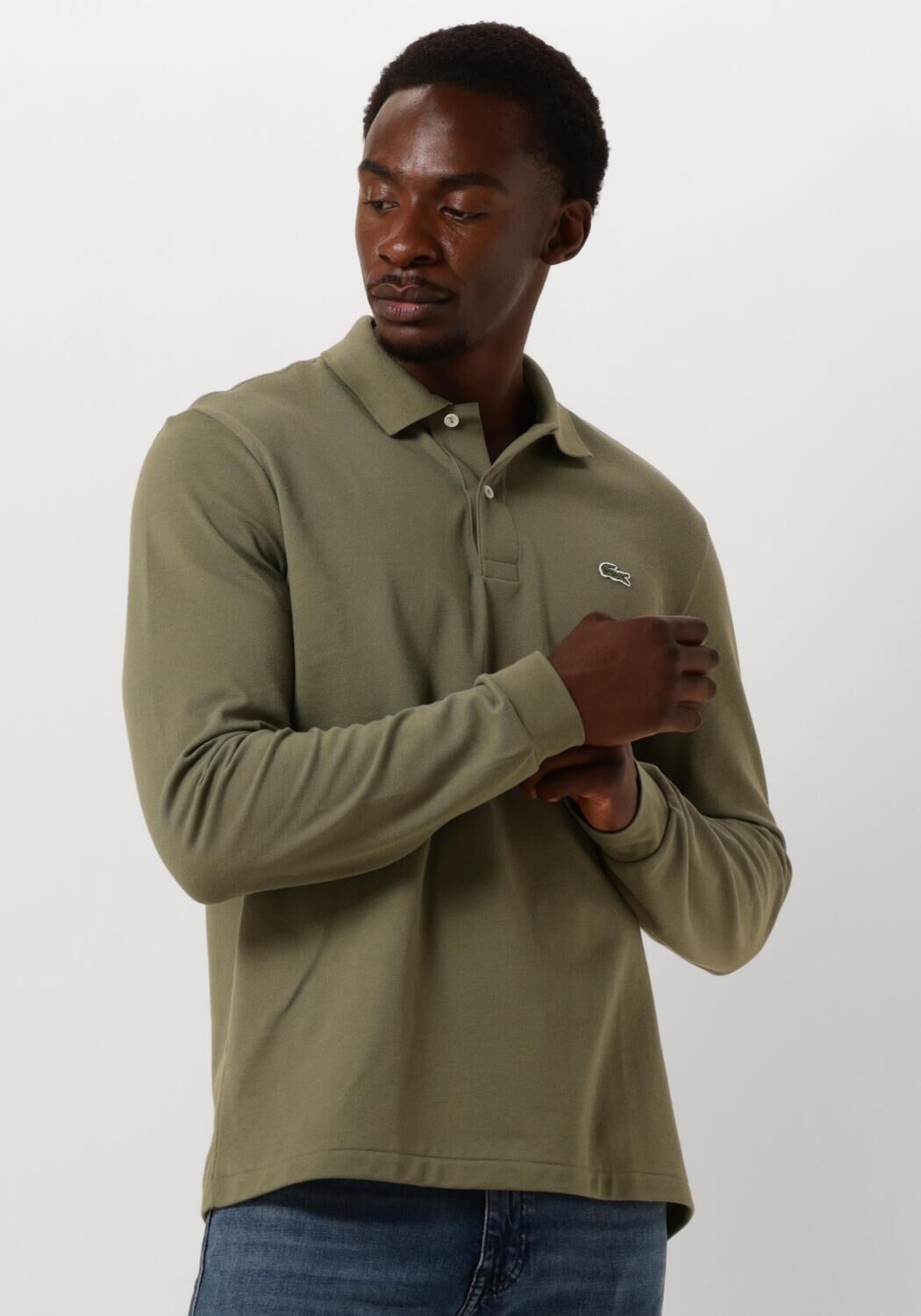 LACOSTE Heren Polo's & T-shirts 1hp2 Men Long Sleeved Best Polo Groen