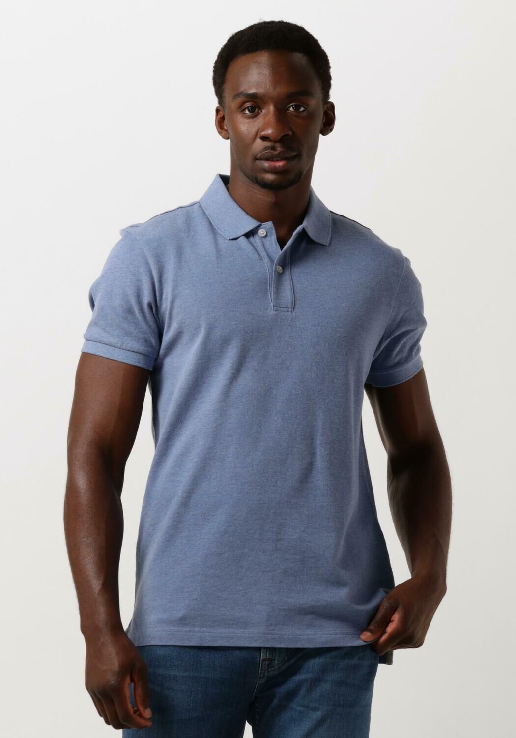 PROFUOMO Heren Polo's & T-shirts Polo Short Sleeve Blauw