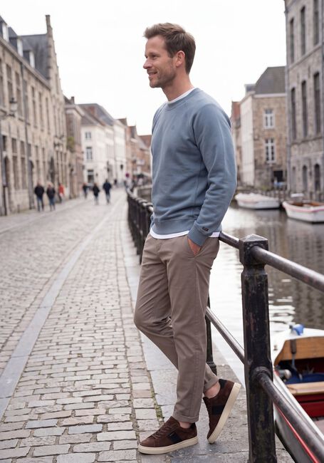 Zand CAST IRON Lange broeken CYLAS TAPERED CHINO MEGDA POWER - large