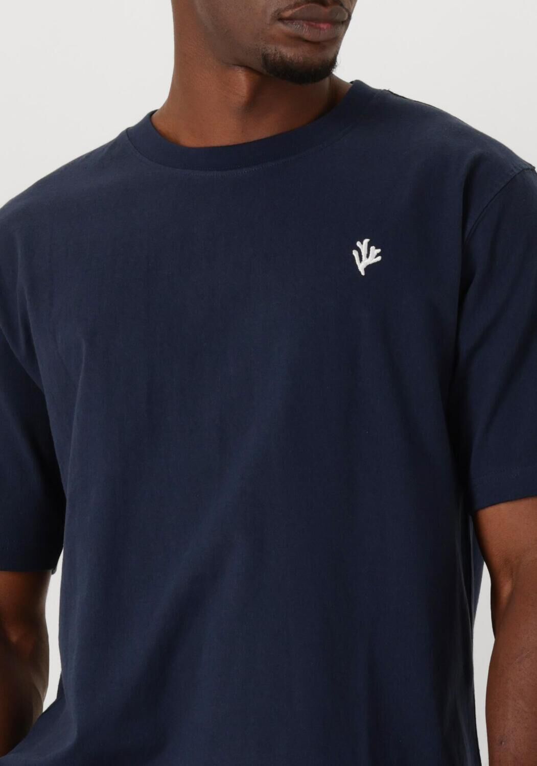 SHIWI Heren Polo's & T-shirts Men Finn Relaxed T-shirt Coral Logo Donkerblauw