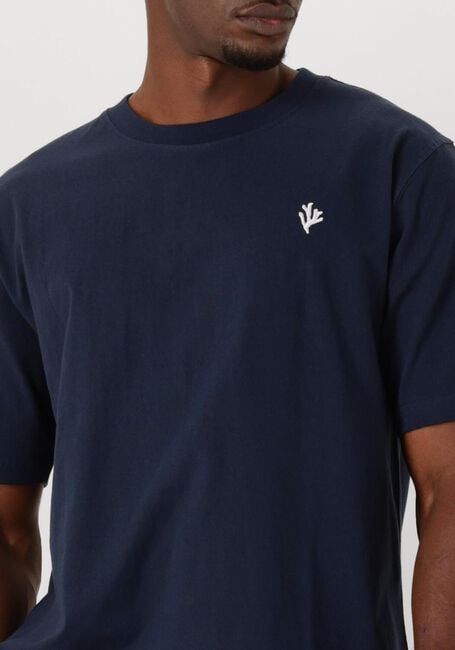 Donkerblauwe SHIWI T-shirt MEN FINN RELAXED T-SHIRT CORAL LOGO - large
