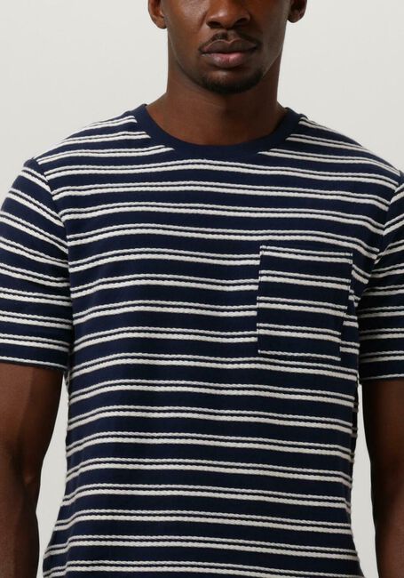 Donkerblauwe SCOTCH & SODA T-shirt STRUCTURED STRIPE POCKET T-SHIRT - large