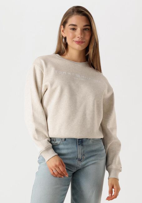 Beige TOMMY HILFIGER Sweater MDRN REG CORP LOGO C-NK SWTSHRT - large