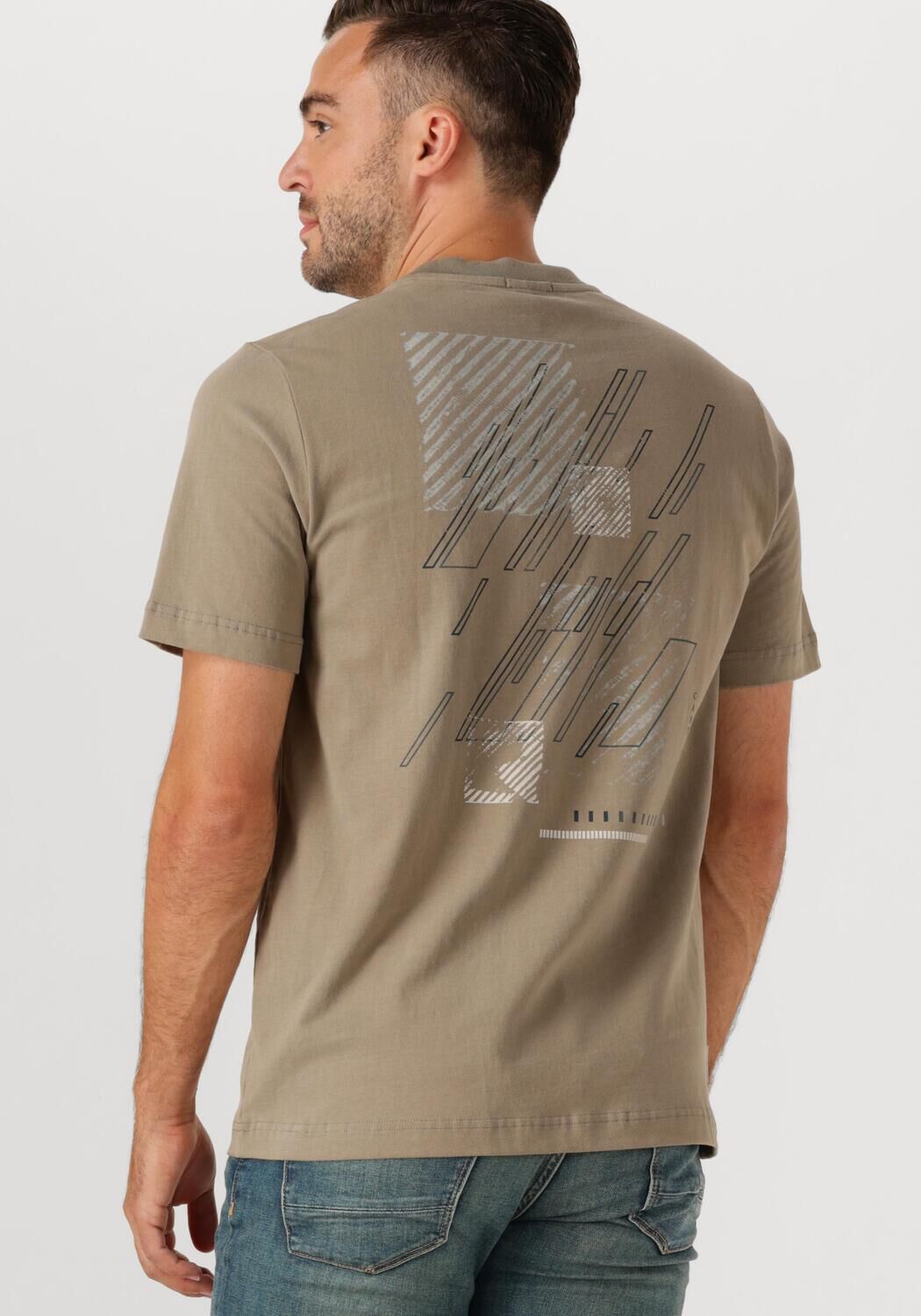 CAST IRON Heren Polo's & T-shirts Regular Fit Peached Jersey Beige