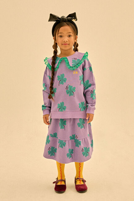 Paarse Jelly Mallow Trui LUCKY CLOVER SWEATSHIRT - large