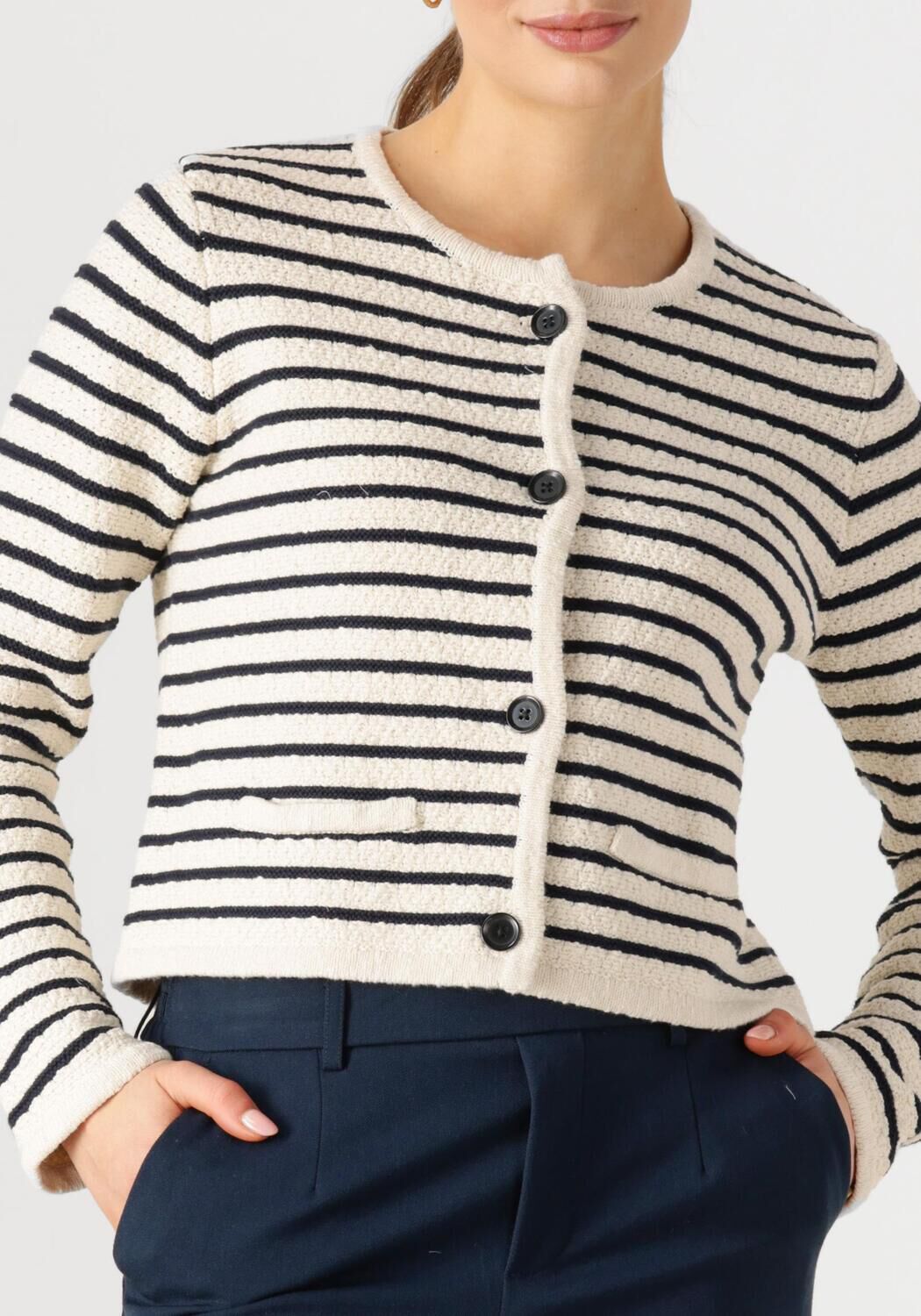 WITHBLACK Dames Truien & Vesten Wblmerian Boucle Knit Jacket Ecru