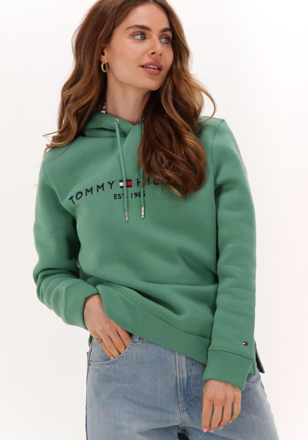 Witte tommy online hilfiger hoodie dames