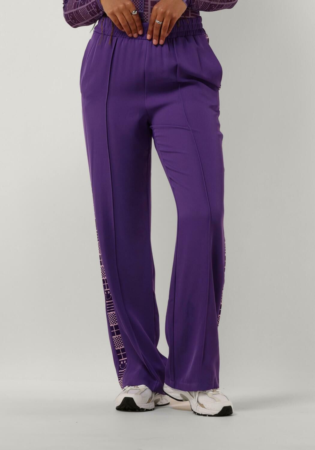 Refined Department high waist straight fit pantalon Dion paars