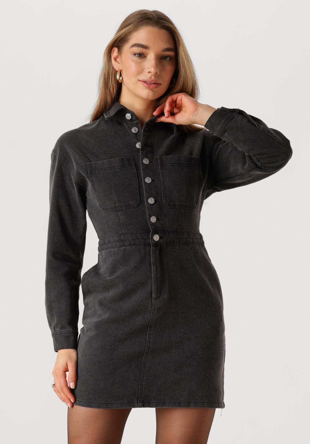 Ydence Zwarte Katoenen Mini Jurk Emma Black Dames