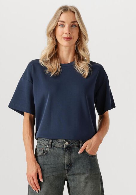 Blauwe MY ESSENTIAL WARDROBE T-shirt HELLEMW EMB BOXY TEE - large