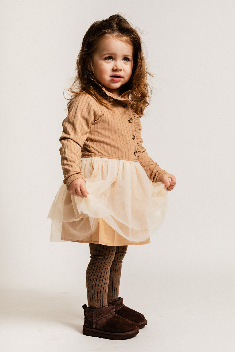 Beige BAJE STUDIO Mini jurk MARLY - large