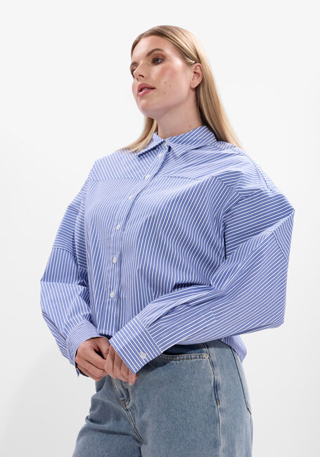 Blauwe ALIX THE LABEL Blouses LADIES WOVEN STRIPED BLOUSE - large