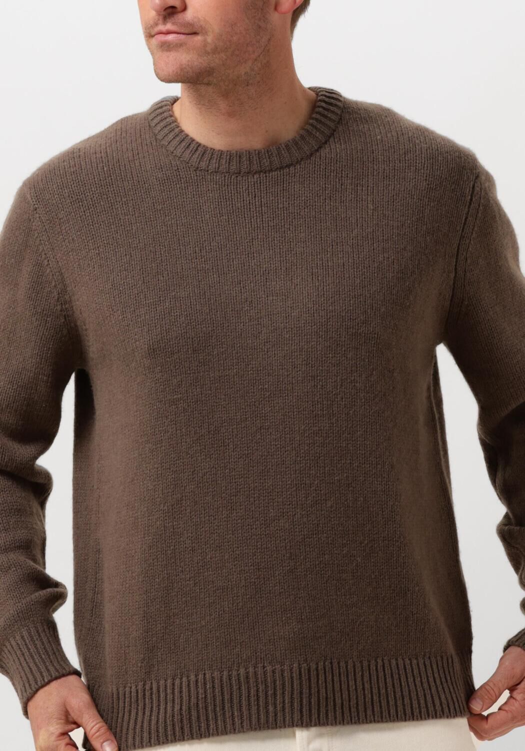 SELECTED HOMME Heren Truien & Vesten Slhcody Ls Knit Relaxed Crew Neck Bruin