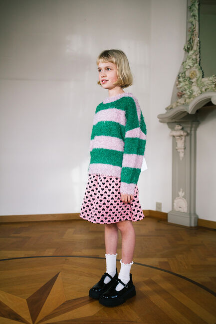 Paarse DAILY BRAT Trui TWINKLE STRIPED SWEATER - large