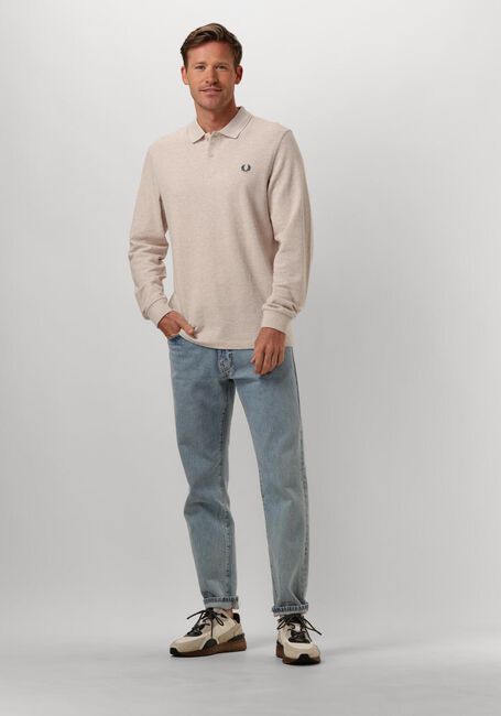 Beige FRED PERRY Polo LONG SLEEVE PLAIN FRED PERRY SHIRT - large