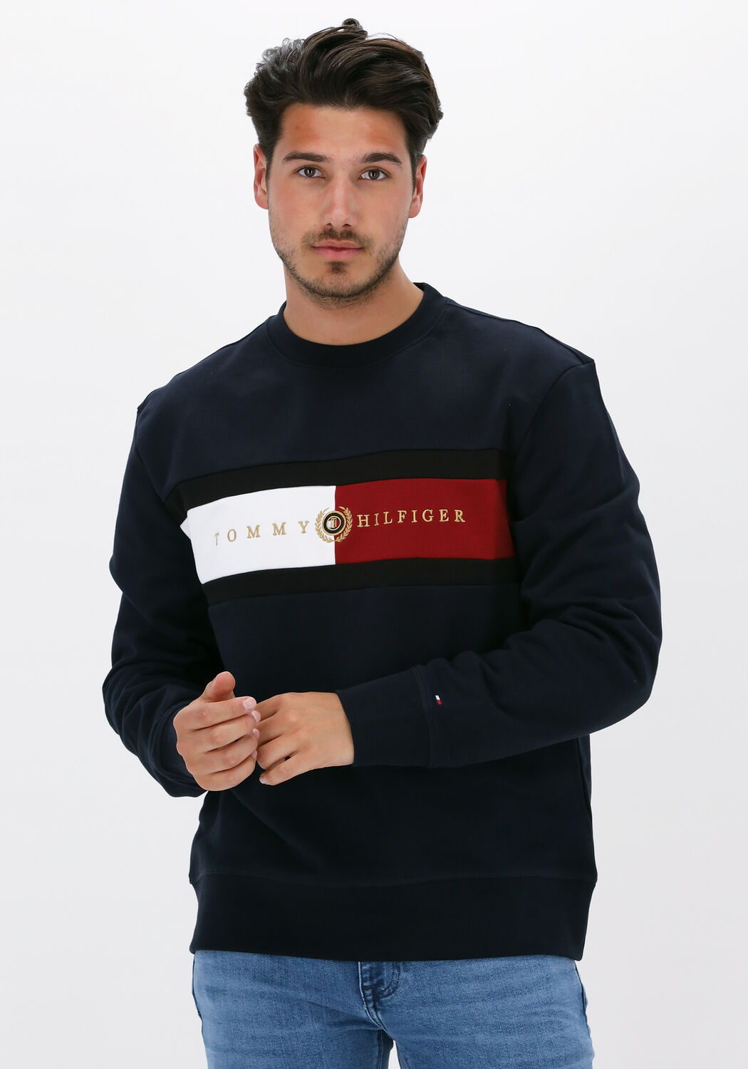 Donkerblauwe TOMMY HILFIGER Sweater ICON INSERT CREWNECK Omoda
