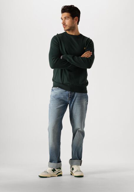 Groene LYLE & SCOTT Trui COTTON MERINO CREW NECK JUMPER - large