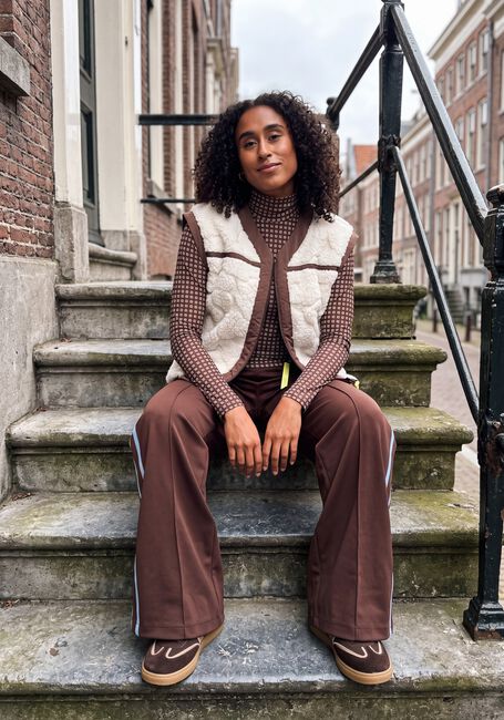 Bruine POM AMSTERDAM Wijde broek NORA CHOCOLATE BROWN - large