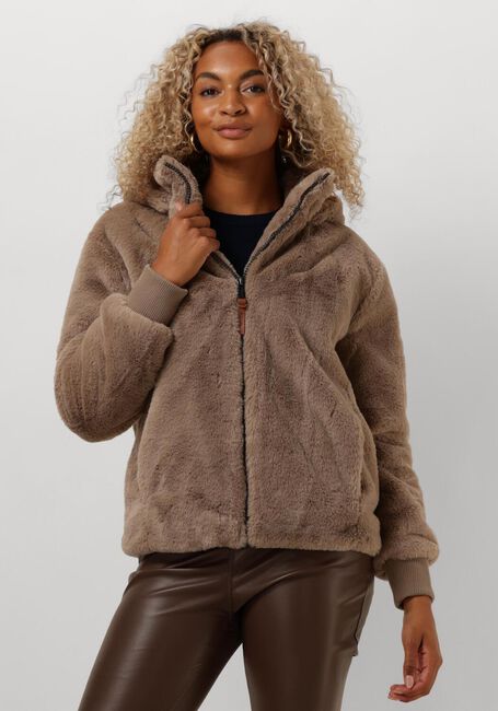Taupe MOSCOW Faux fur jas 08-08-EVELYN-2 - large