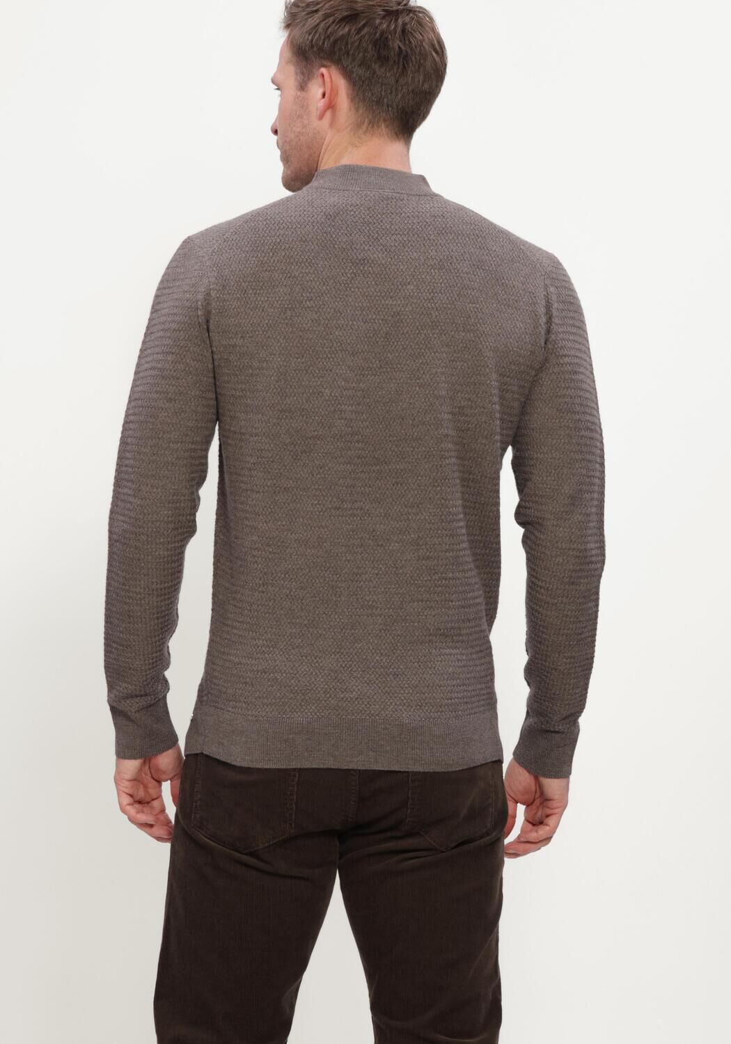 GENTILUOMO Heren Truien & Vesten Turtle Ls Taupe