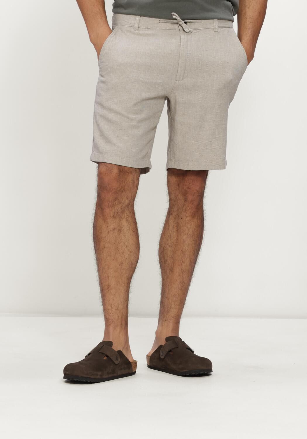 Zand SELECTED MEN Korte broek SLHREGULAR-BRODY LINEN BLD SHORTS NOOS - large