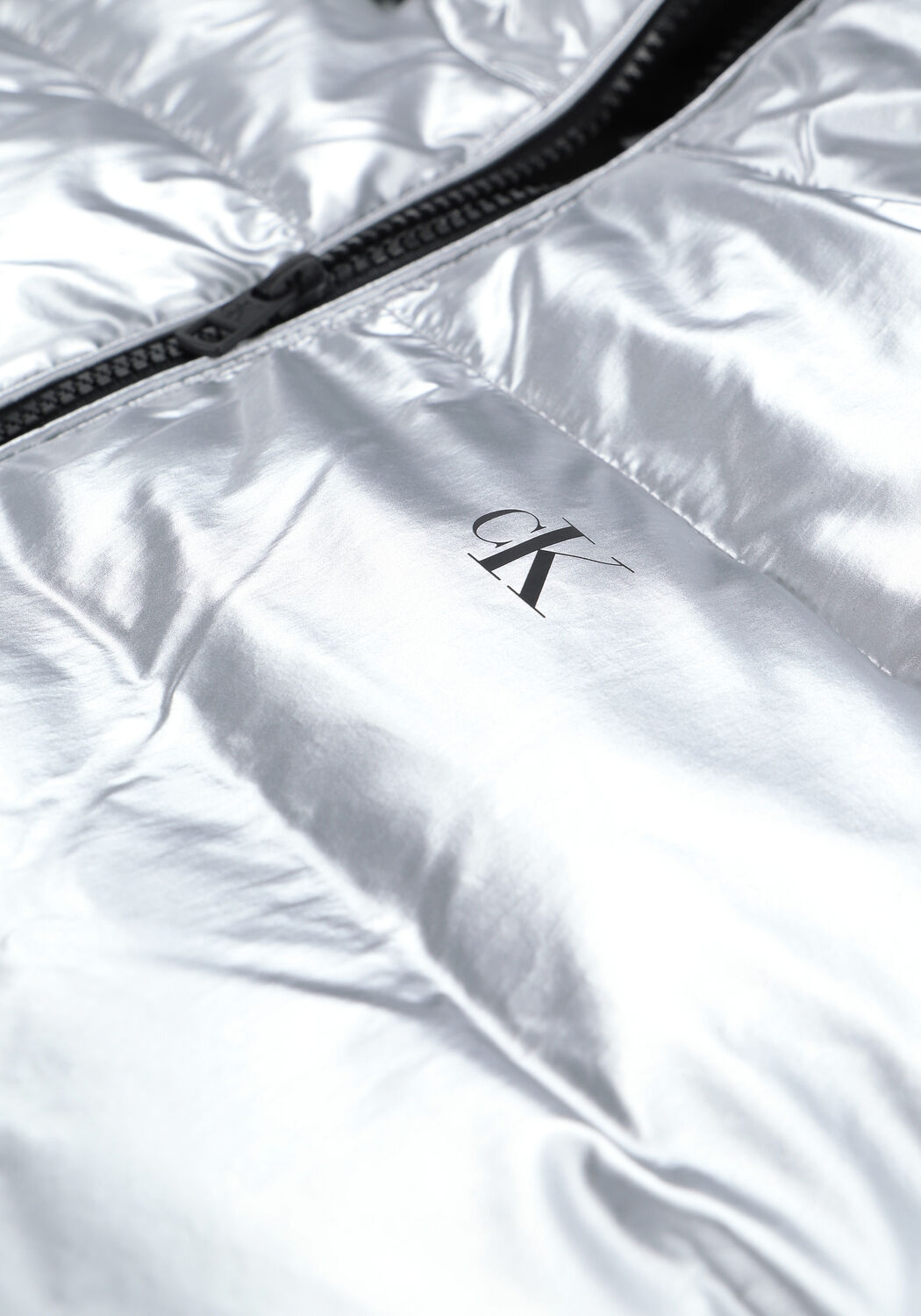 Zilveren CALVIN KLEIN Gewatteerde jas COCOON OVERSIZED SILVER JACKET - large