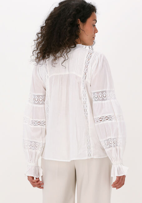 Gebroken wit SUMMUM Blouses TOP LACE APPLIQUÉ COTTON VOILE - large