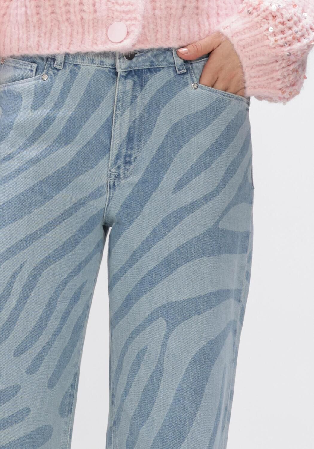 Lichtblauwe DANTE6 Wide jeans WIDE LEG PRINTED JEANS - large
