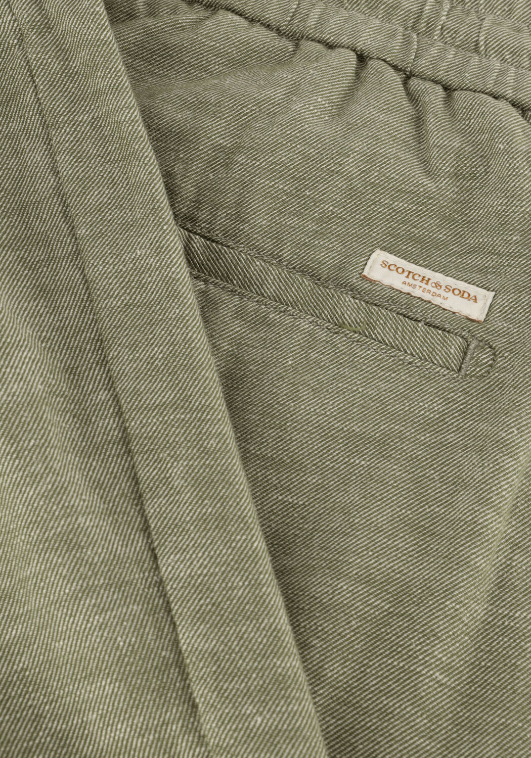 Groene SCOTCH & SODA Korte broek FAVE - COTTON/LINEN TWILL BERMUDA - large