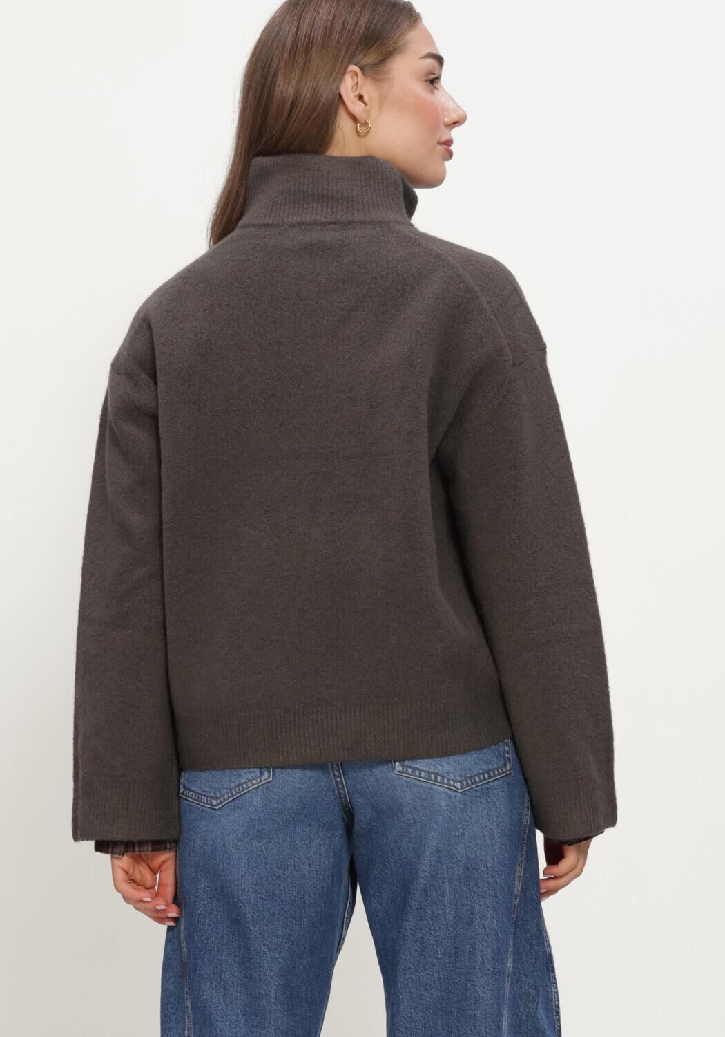 NEO NOIR Dames Truien & Vesten Asley Zip Knit Cardigan Bruin