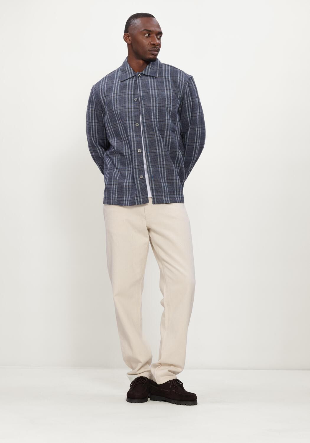 SELECTED MEN Heren Overhemden Slmrlxsvend Wt Check Wool Blend Light Os Blauw