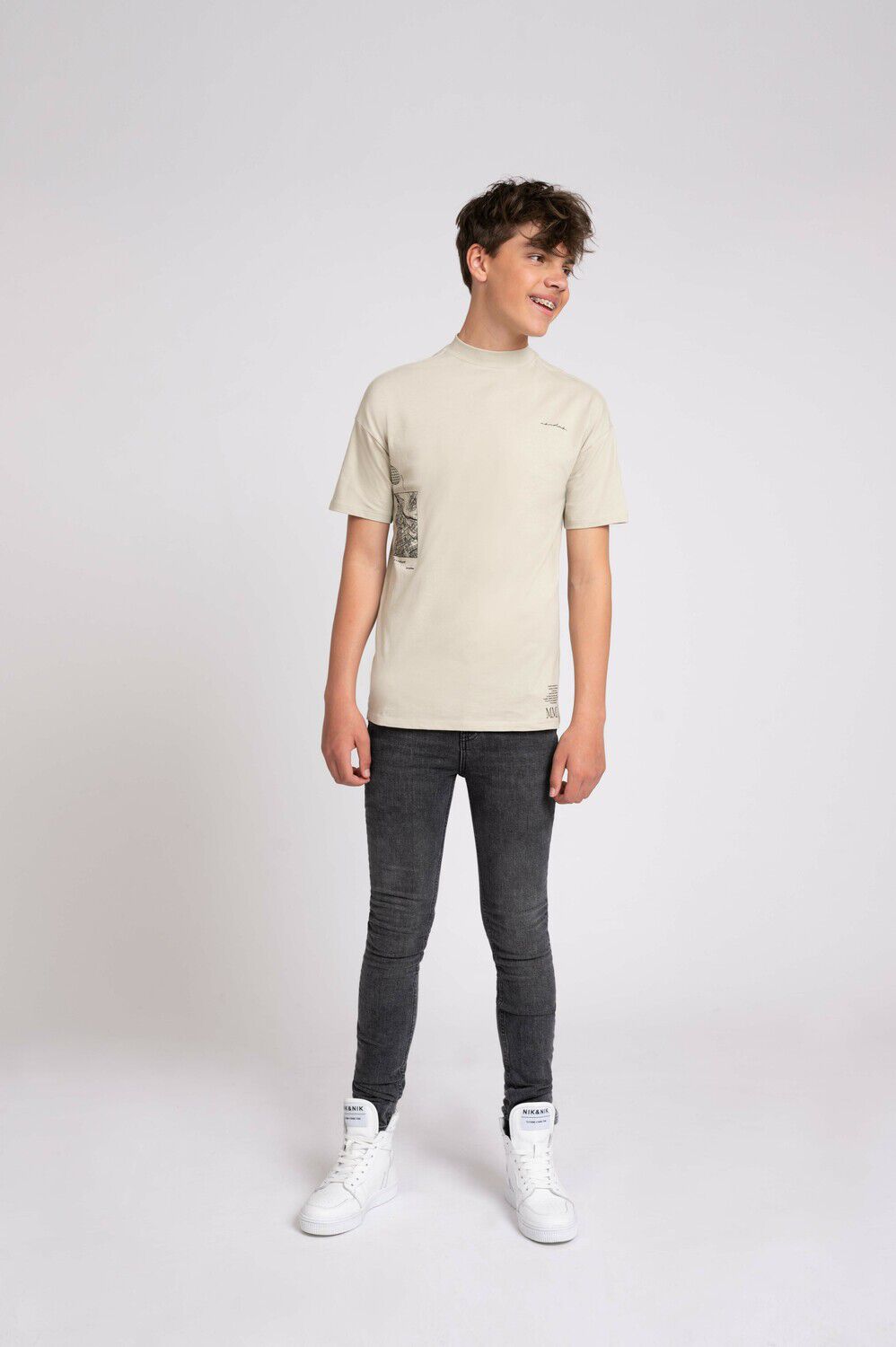 Grijze NIK & NIK T-shirt THE CITY T-SHIRT - large