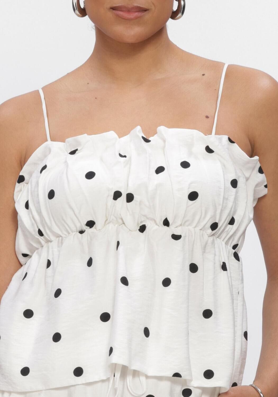 Witte CATWALK JUNKIE Blouses DOTTED SPAGHETTI TOP - large