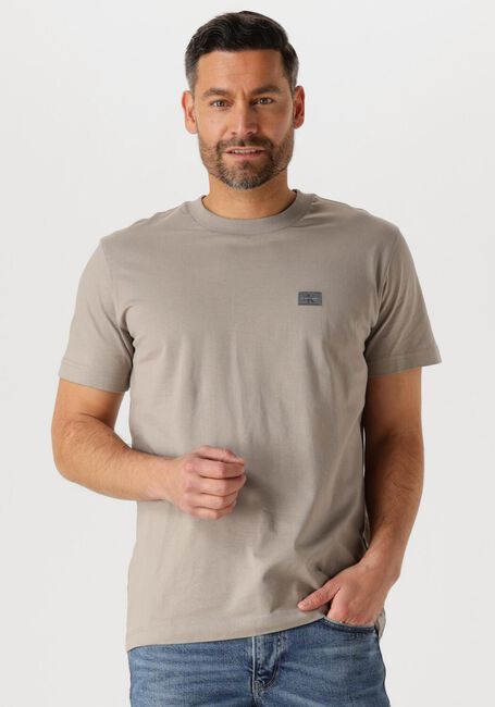 Beige CALVIN KLEIN T-shirt WOVEN LABEL REGULAR TEE - large