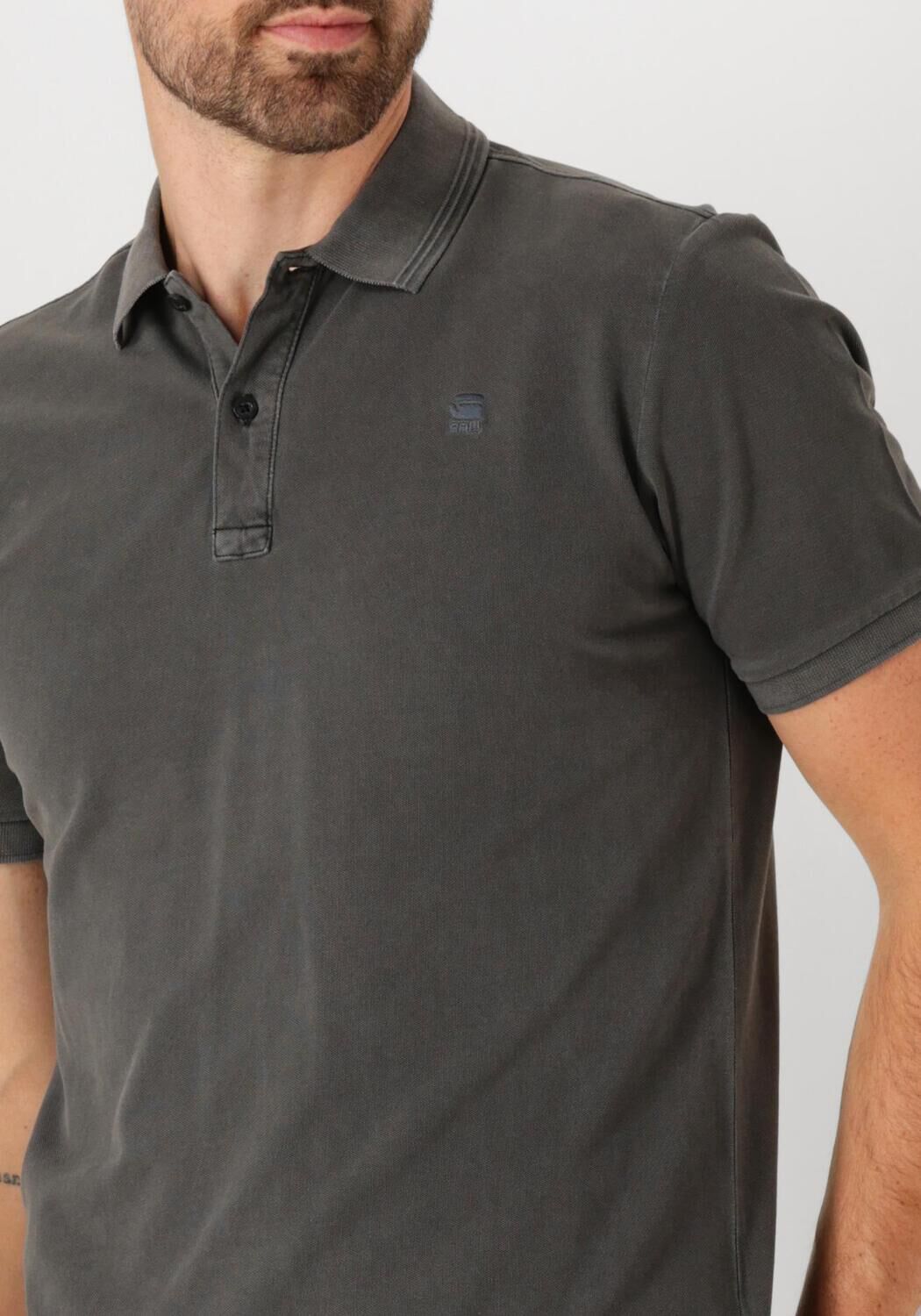 G-STAR RAW Heren Polo's & T-shirts Dunda Overdyed Slim Polo S\s Zwart