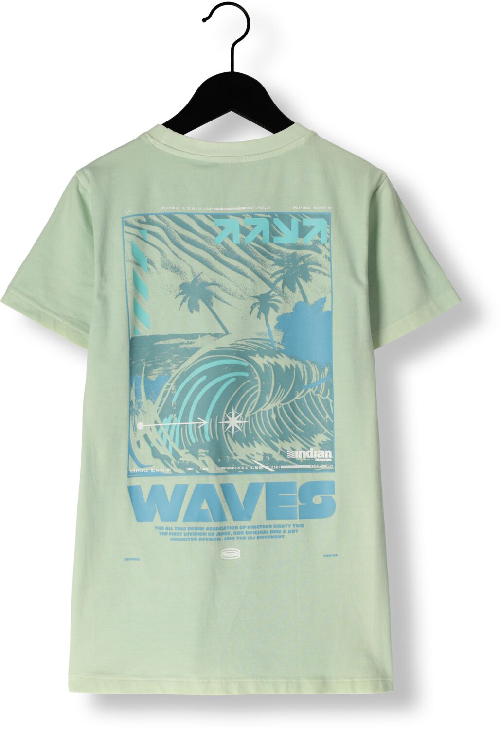 INDIAN BLUE JEANS Jongens Polo's & T-shirts T-shirt Backprint Wave Mint
