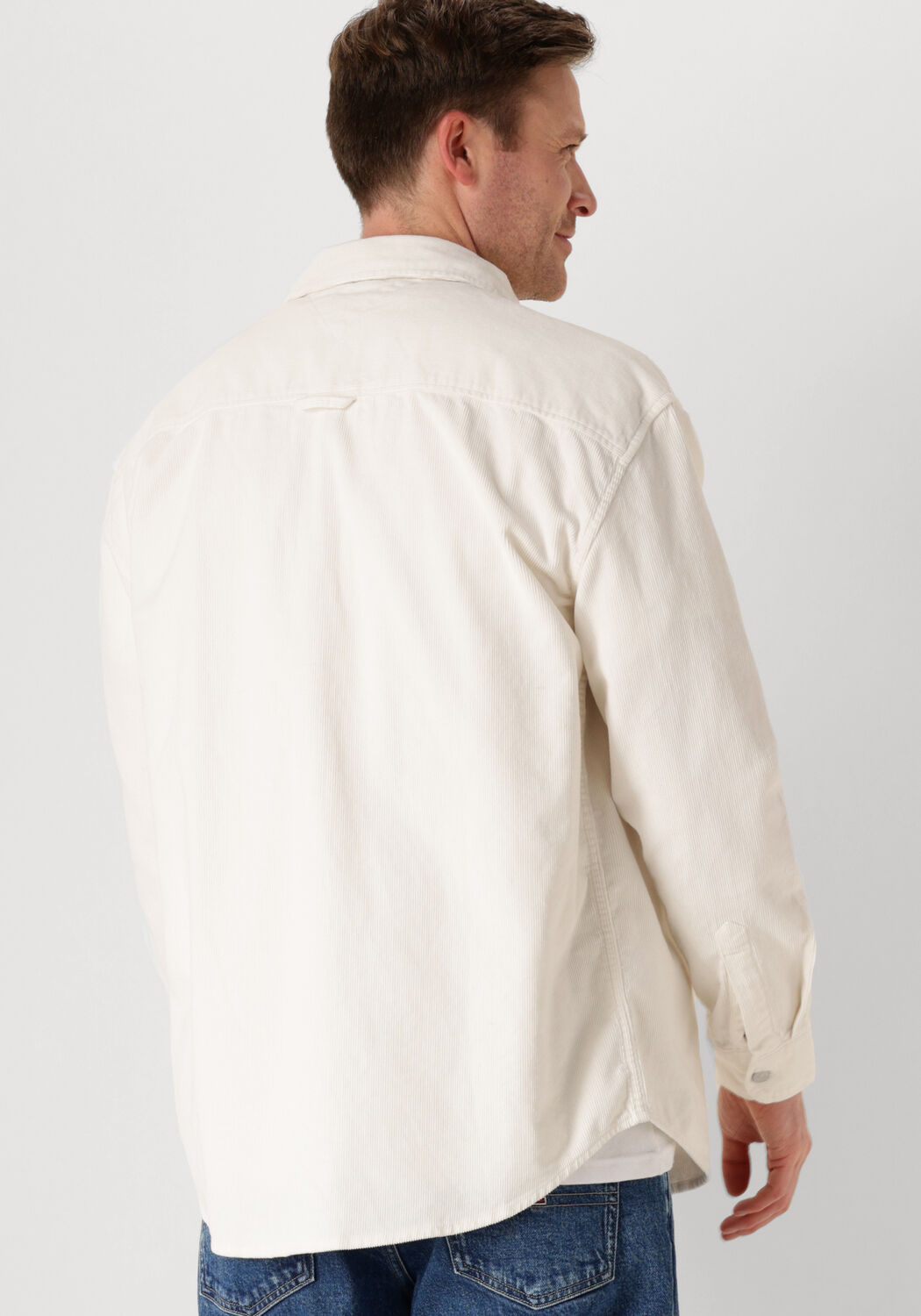 TOMMY JEANS Heren Overhemden Tjm Rlx Cord Shirt Ext Ecru