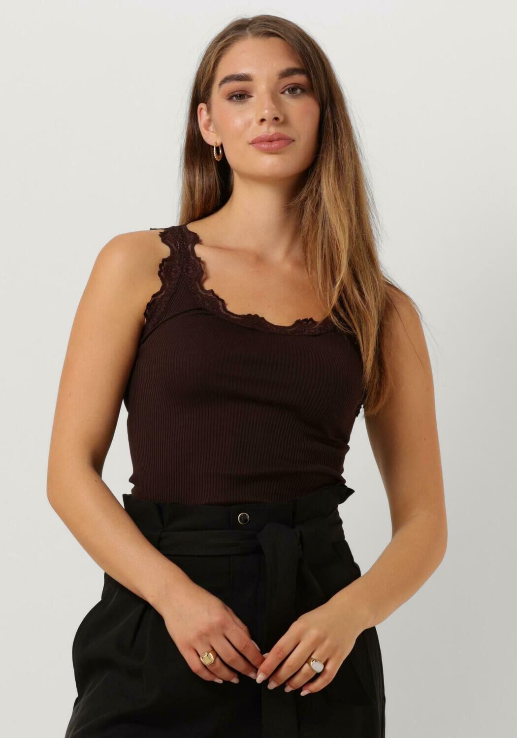 bruine rosemunde top babette silk top w lace