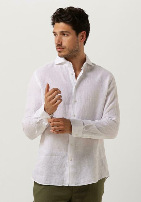 Witte PROFUOMO Klassiek overhemd SHIRT X-CUTAWAY SC LINNEN - large