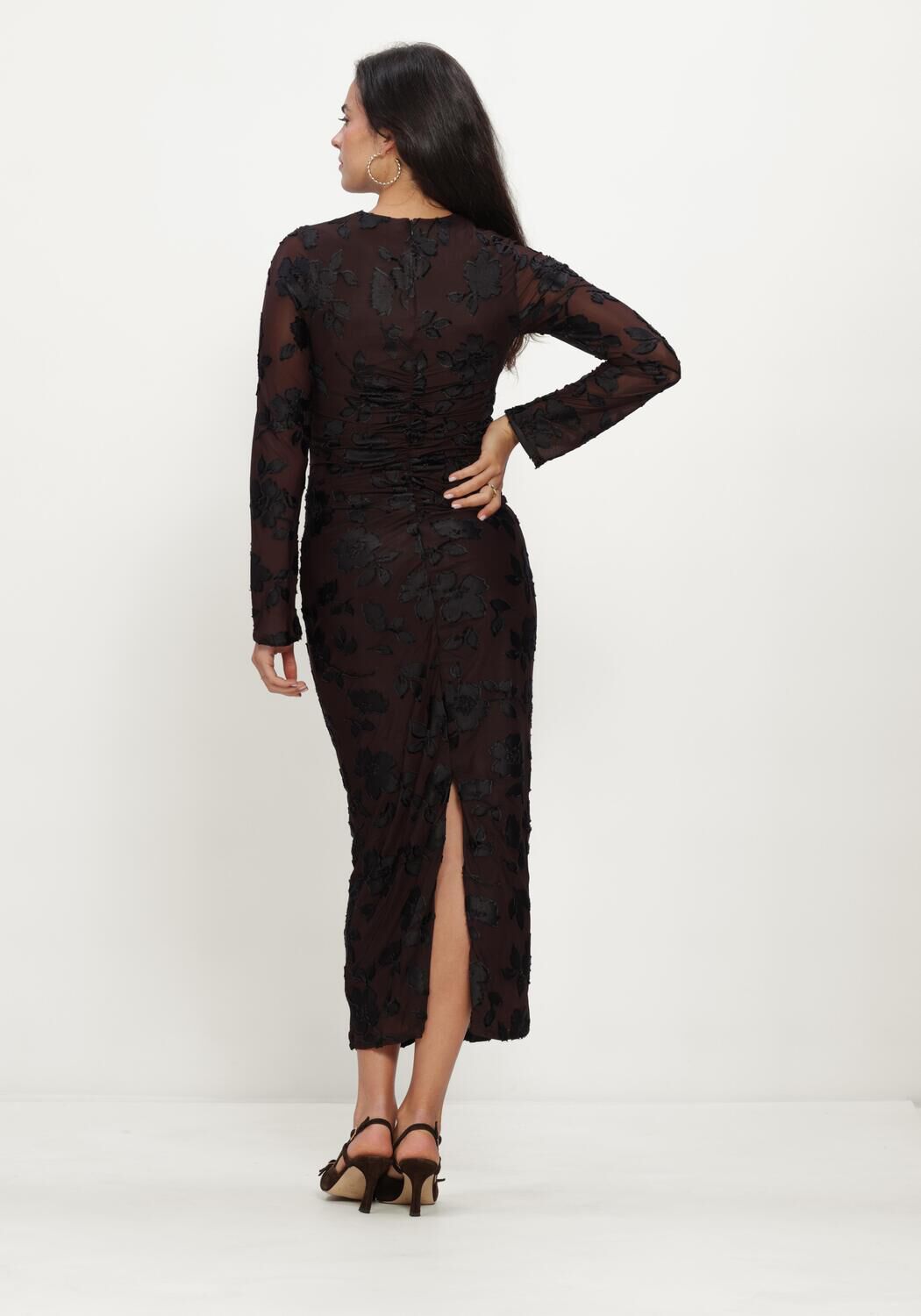 Y.A.S. YAS Dames Jurken Yasmarena Ls Long Dress S Bruin