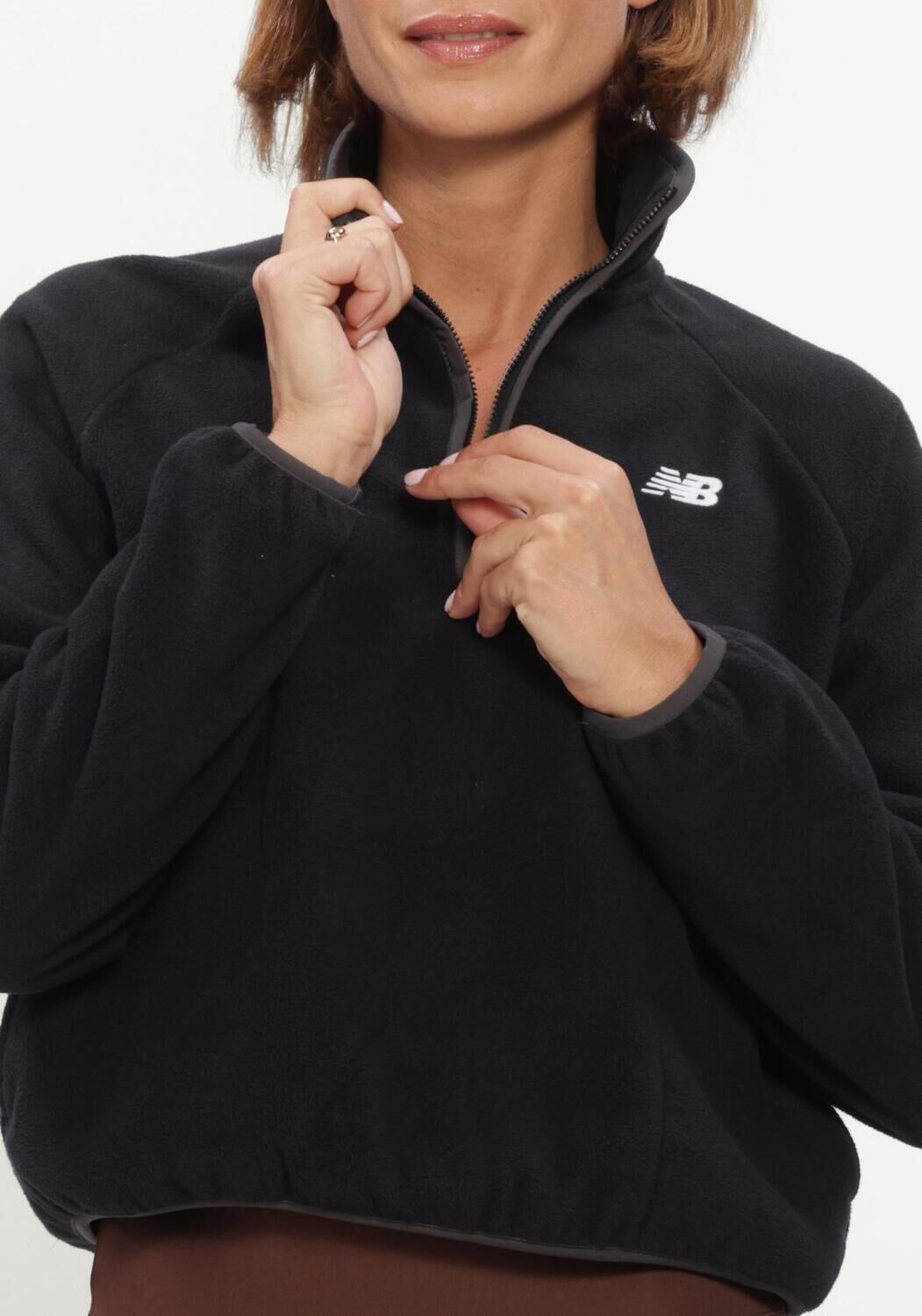 Zwarte NEW BALANCE Sporttruien SPORT POLAR FLEECE HALF ZIP - large